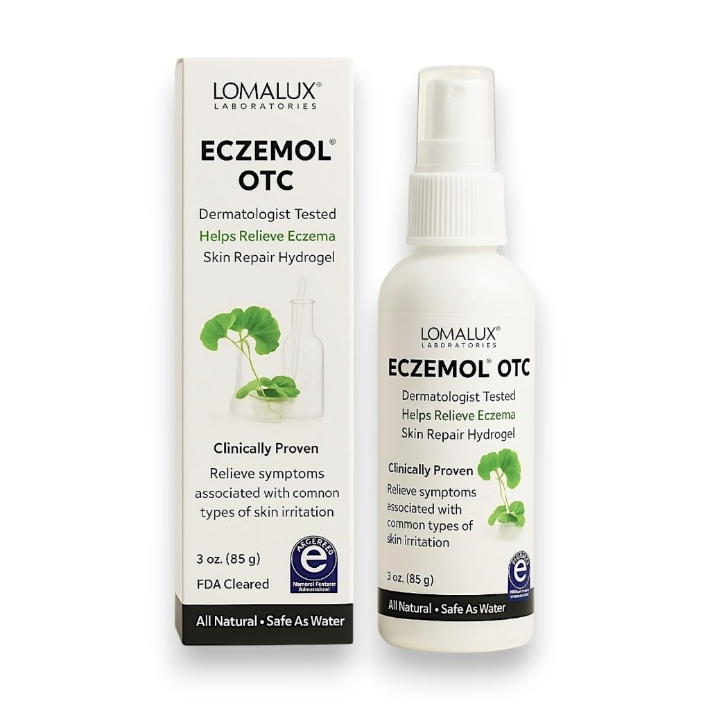 Lomaのルクスの新しいEczemol OTCのスプレー自然及びEczema、傷、焼跡、切口、放射性皮膚炎、皮の苛立ち、日焼け、乳白色の皮、子供及び大人(8 Fl Oz)のための乳白色皮無し。