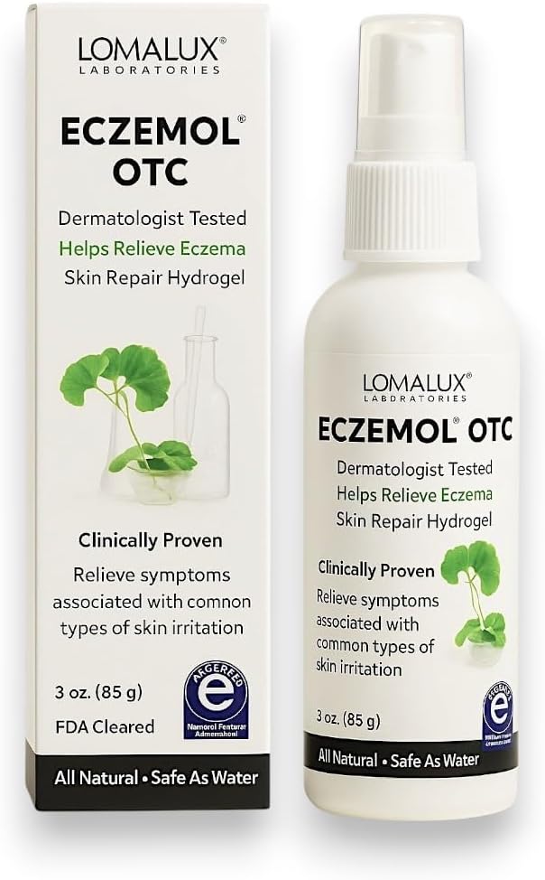 Lomaのルクスの新しいEczemol OTCのスプレー自然及びEczema、傷、焼跡、切口、放射性皮膚炎、皮の苛立ち、日焼け、乳白色の皮、子供及び大人(8 Fl Oz)のための乳白色皮無し。