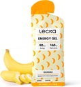Lecka Energy Gel, 12 ゲル | 持久力運動用, 実の果物とバジル種子で作られた, 自然エネルギーと電解液を提供 (12 ゲル, バナナ)