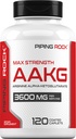 パイピングロックAAKGサプリメント | 120カプレット | 3600 mg | アルギニンアルファケトグルタレートサプリメント | ニトリクト酸化物エンハンサー | 最大強度 | ベジタリアン・非GMO・グルテンフリー