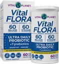 ヴィタルプラネット - Vital Flora Ultra Daily Probiotic 60 Billion CFU、60 Diverse Strains、7 Organic Prebiotics、免疫サポート、ダイジェストヘルスシェルフ、女性と男性の60カプセルのための安定したプロバイオティクス