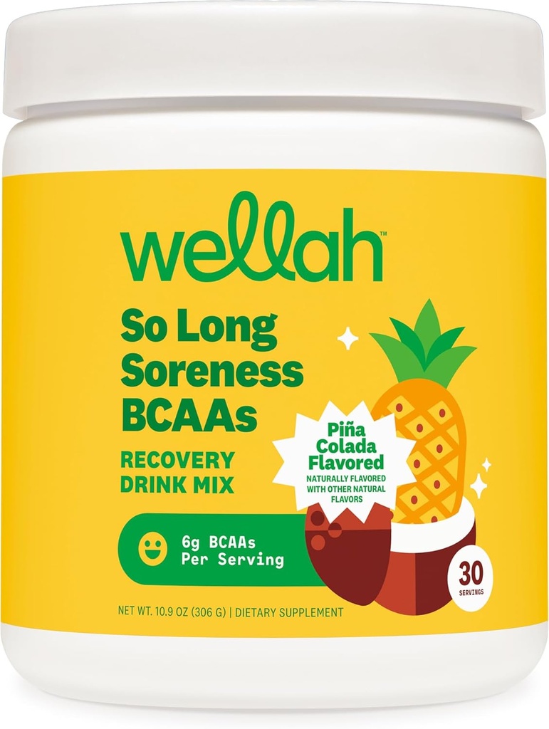 Wellah So Long Soreness BCAAパウダー(Pina Colada Flavored)30サービング - Hydration Complex
