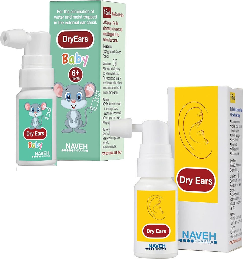 NAVEH PHARMAの乾燥した耳の赤ん坊のスプレー0.5 Fl Oz + NAVEH PHARMAの乾燥した耳のスプレー1 Fl Oz