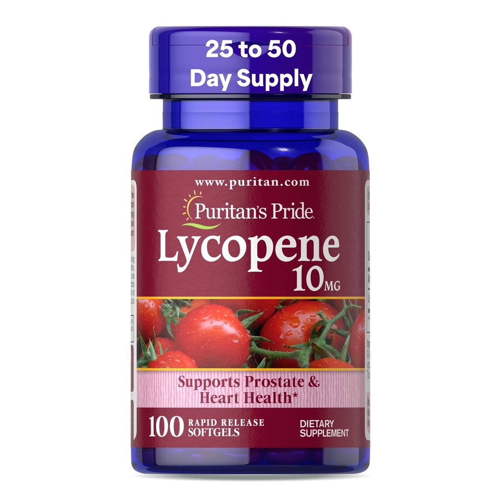 Puritan's Pride Premium Lycopene 10mg、Prostate、Antioxidant、心の健康および全体的な健康サポートのための栄養補助食品、100急速な解放Softgels