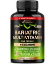 Bariatric Multivitamin - 45 mgの鉄のサプリメント - アメリカ製 - 女性&男性用 - オールインワン、21エッセンシャルビタミン - 胃の袖サポート - 砂糖、グルテンフリー&大豆 - 90カプセル、一度毎日
