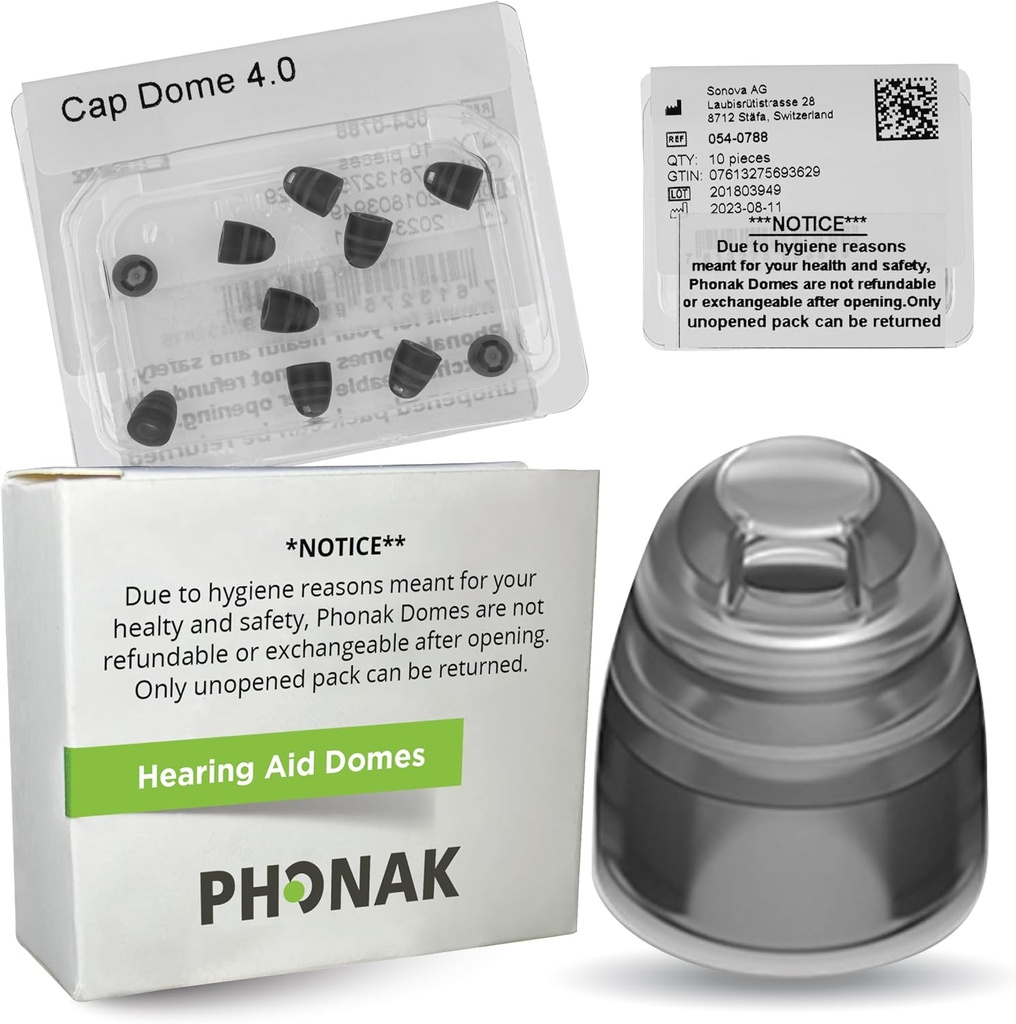 Phonakの帽子 4.0 ドーム XSmall (0.18 インチ=4.5mm) - Sonova、非常に狭い耳のサイズのための補聴器のドーム- 1 のパック/10 のドームの合計によるGenuine OEMスイスの取り替え