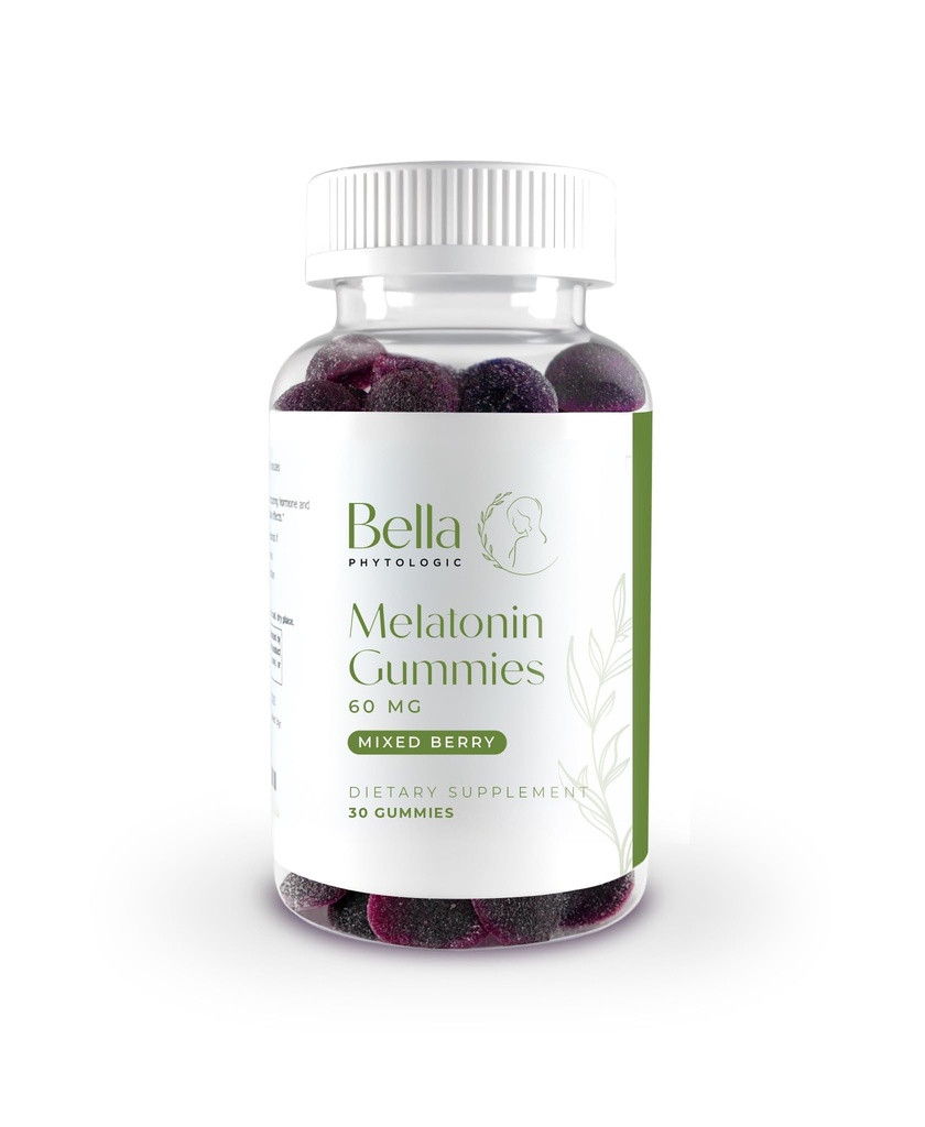 Bella High Dosage Melatonin Gummies | 60mg Per サービング | ナチュラルストロベリー&ブルーベリー味 | 強力な余分な強度 高用量処方