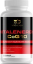 Vitalenergy CoQ10 Ubiquinone 200mg、30カプセル、サポート心血管の健康、細胞エネルギーの生産および酸化防止、白/赤/黒