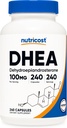 Nutricost DHEA 100mg、240カプセル - グルテンフリー、大豆無料、非GMO、サプリメント