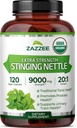 Zazzee USDA Organic Stinging Nettle 20:1 Extract, 9000 mg Strength, 120 Vegan Capsules, 4 Month Supply, Concentrated, Standardized 20X Extract, Certified Organic, 100% Vegetarian, All-Natural, Non-GMO