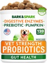 Vetの強さの犬のプロバイオティクスの咀嚼-ガス、Diarrhea、アレルギー、便秘、酵素+カボチャ+プレバイオティクスが付いているUpsetの胃の救助-Chewable繊維の補足- 100の柔らかい咀嚼-スモークのアヒル