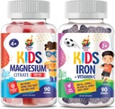 SUNNY SAM Iron Gummies for Kids & Magnesium Gummies for Kids & Adults - 500mg - Calm Magnesium Chews - Magnesium Citrate Chewable Supplement for Mood & Muscle Support