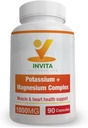 Invita Potassium Magnesium Complex 1000 MG for Leg & Muscle Support I (90 Capsules) - High Absorption Potassium Aspartate with Magnesium Aspartate Oxide Glycinate Gluconate & Citate