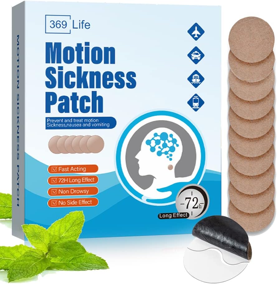 Motion Sickness Patches, Sea Sickness Patch for Cruise - Adults and Kids ((10 Count - Pack of 1))