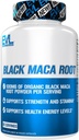 Evlution Nutrition Black Maca Root - Energy Support - 500mg Organic Black Maca Root Powder - Workout Supplement - Vegetarian Capsules - for Strength Performance & Stamina - 60 Servings