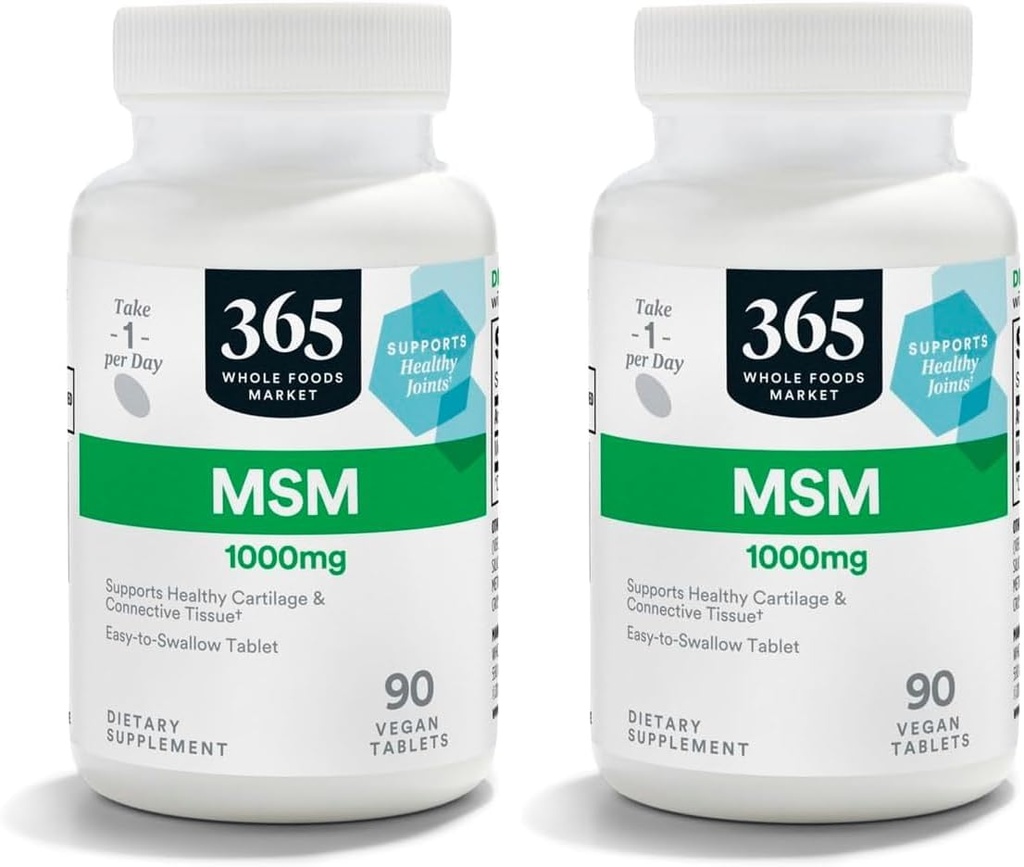 365 by Whole Foods Market, MSM 1000Mg, 90 Tablets (Pack of 2)