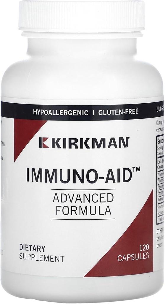 Kirkman - Immuno-Aidアドバンストフォーミュラ - 120カプセル - 免疫サポート - 強力なプロプライエタリブレンド - Hypoallergenic