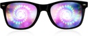 GloFXの黒いフレームの螺線形の回折ガラス–レーザーはHypnoticの螺線形ライト効果のために、適用範囲が広く及び上げ及び祝祭のための耐久エッチングしました