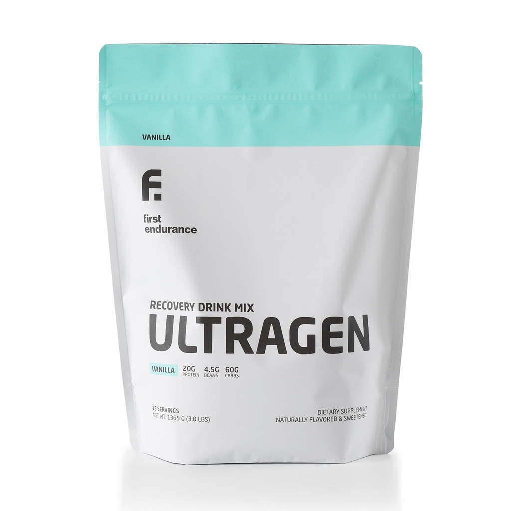 FIRST ENDURANCE Ultragenのワークアウトの回復飲み物の粉、蛋白質の組合せ、ブーストのエネルギー、加速の回復 バニラ、15のサービング