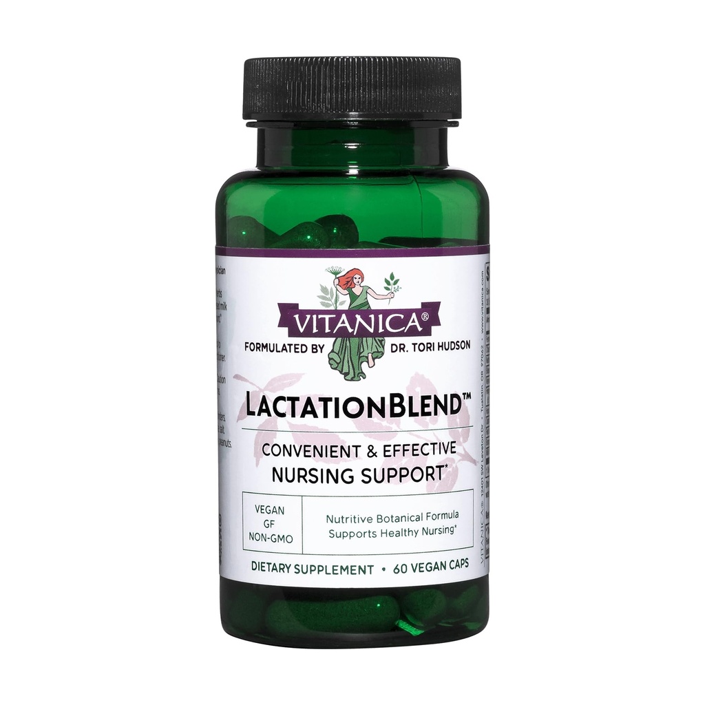 Vitanica LactationBlend、Brastミルクの供給および流れの有機性 Breastfeeding サポートのための乳液化の補足、Fennel、ミルクの本質、Fenugreekおよび多く、非GMO、ビーガン、60カプセル
