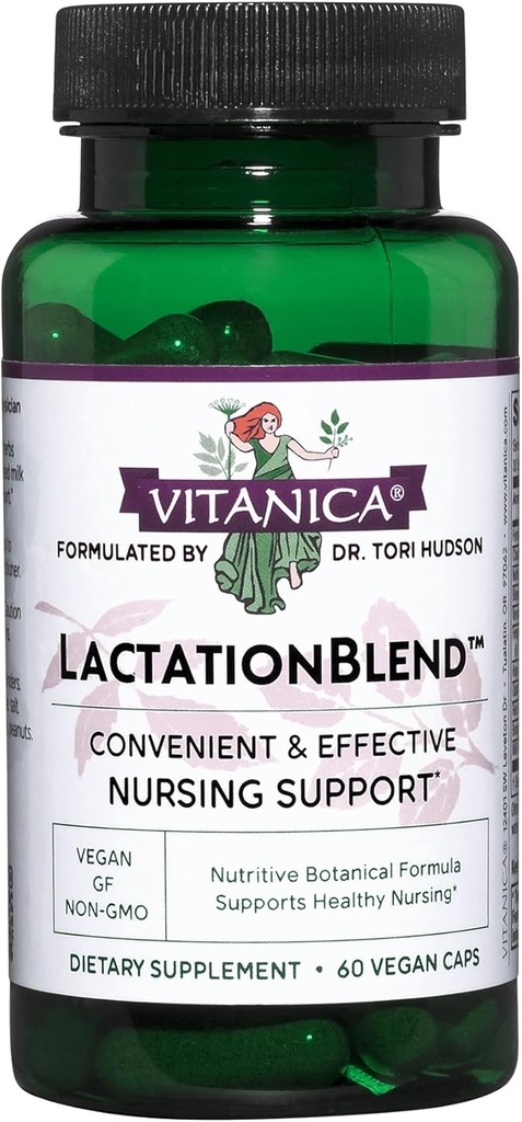 Vitanica LactationBlend、Brastミルクの供給および流れの有機性 Breastfeeding サポートのための乳液化の補足、Fennel、ミルクの本質、Fenugreekおよび多く、非GMO、ビーガン、60カプセル
