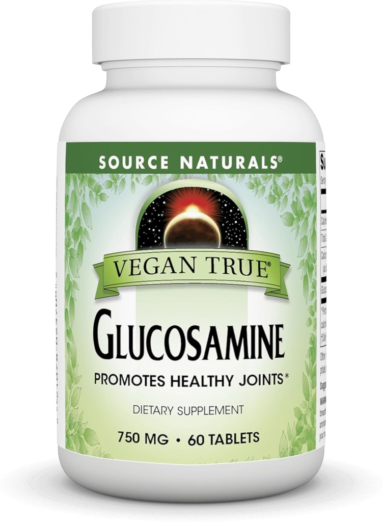 ソースナチュラルズビーガン真のグルコサミン, 健康な関節を促進*, 750 mg - 60錠