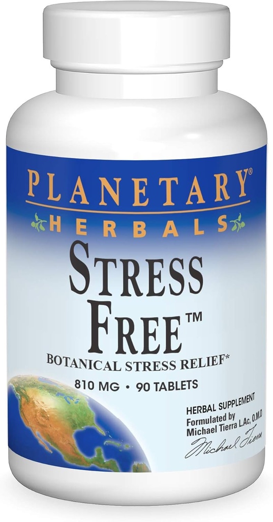 Planetary Herbals Stress Free Calm Formula Tablets, 810 mg, 90 Count