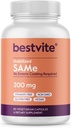 BESTVITE SAM-e 200mg 安定化 (60 ベジタリアンカプセル) - カプセルフォームを飲みやすく - 必要なエンターティックコートなし - 酸化チタンなし - 層なし - 完全菜食主義者 - 完全菜食主義者の非GMO - グルテンフリー
