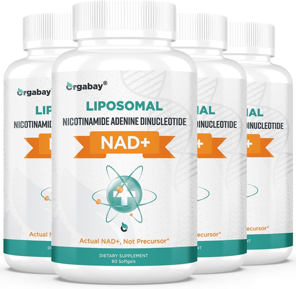 オルガベイ・リポソーム NAD+ サプリメント500mg、高吸収、TMG 250mg、実際のNAD +とブーストNAD +、ニコチンアミドリボシド、サポートセルラーエネルギー、健康な老化  240Softgels