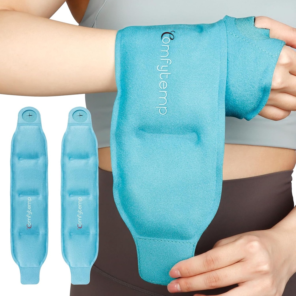 Carpalのトンネルの救助のためのComfytempの手首のアイスパックの覆い、2つのパック、FSAの適性、手苦痛、熱風邪のCompressの支柱、外科回復項目のギフトの人の女性のためのゲルのアイスパック