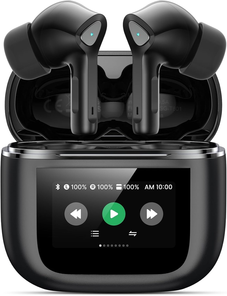 無線Earbuds Bluetooth 5.3のヘッドホーン50Hのプレータイムの深い低音のMic IPX7が付いているステレオの耳芽はパッドの人間の特徴をもつ/女性のためのイヤホーンの慰めのライト級選手を防水します