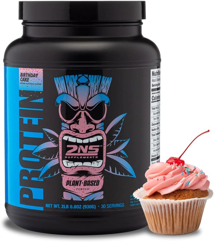 第2の自然サプリメント – 植物ベースのタンパク質, 誕生日ケーキ, 30 サービング, 2.2 LB – 21Gビーガンタンパク質 & 筋肉の成長をサポートするためのEAA – 砂糖は、大豆なしで追加&作りません, グルテンフリーやGMOs