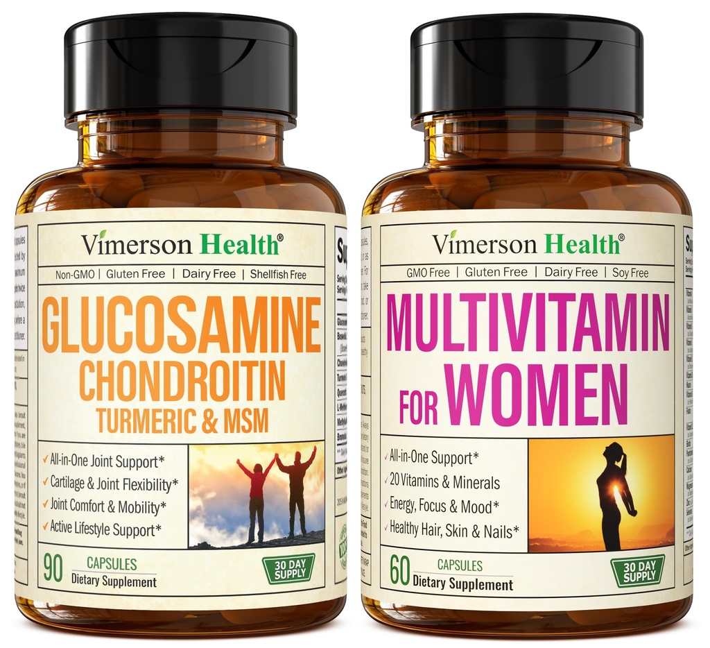 グルコサミンのコンドロイチンのターメリック+女性のためのMultivitamin 2びんの補足は彼女のために束ねます。健康な免疫の応答、共同サポート、酸化防止の特性