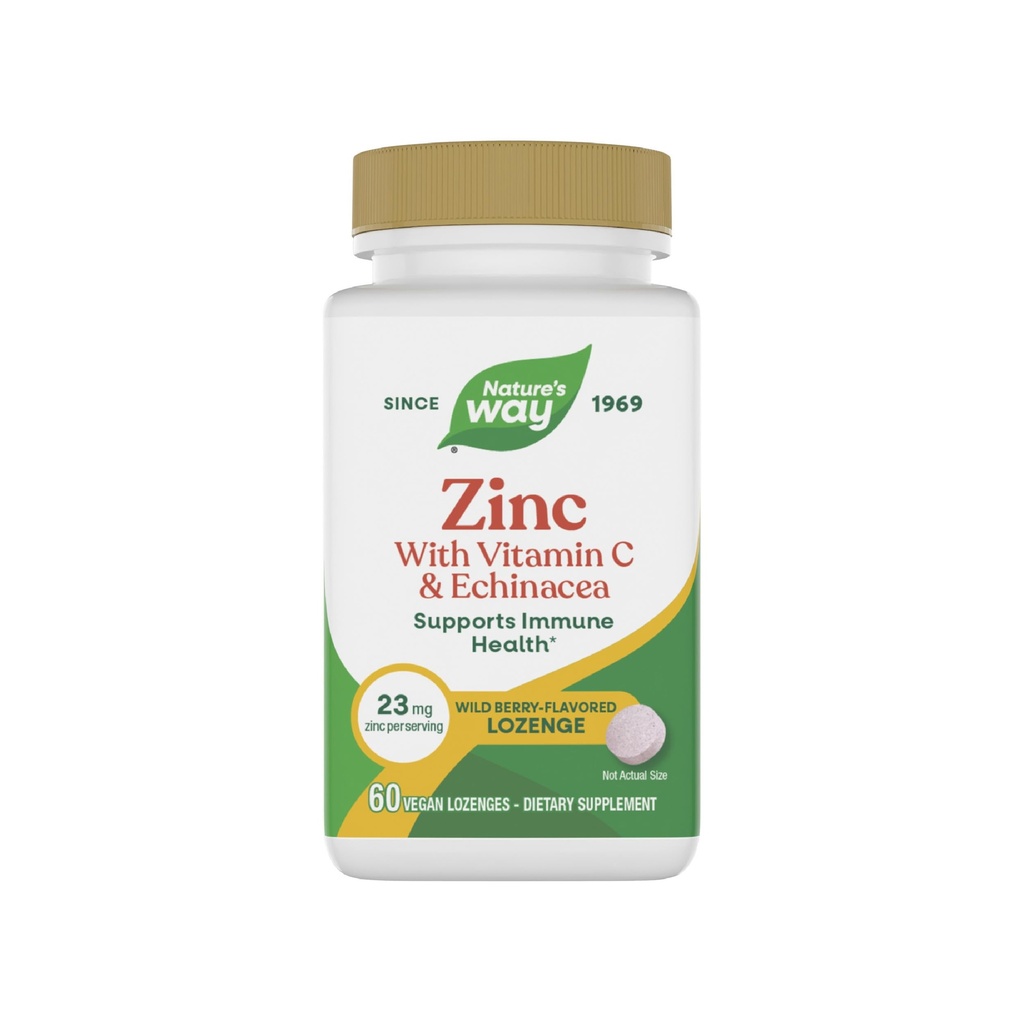 ビタミンC&Echinacea、男性と女性のための亜鉛サプリメント、免疫サポート*、ワイルドベリー味、60ローゼンジ(パッケージ5月Vary)