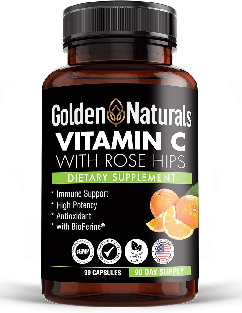 すべての自然なローズのヒップ、1000mg、免疫のBoostingサポートおよび強力な酸化防止剤、BioPerineとの高い吸収、皮の健康、90のカプセルを改良して下さい