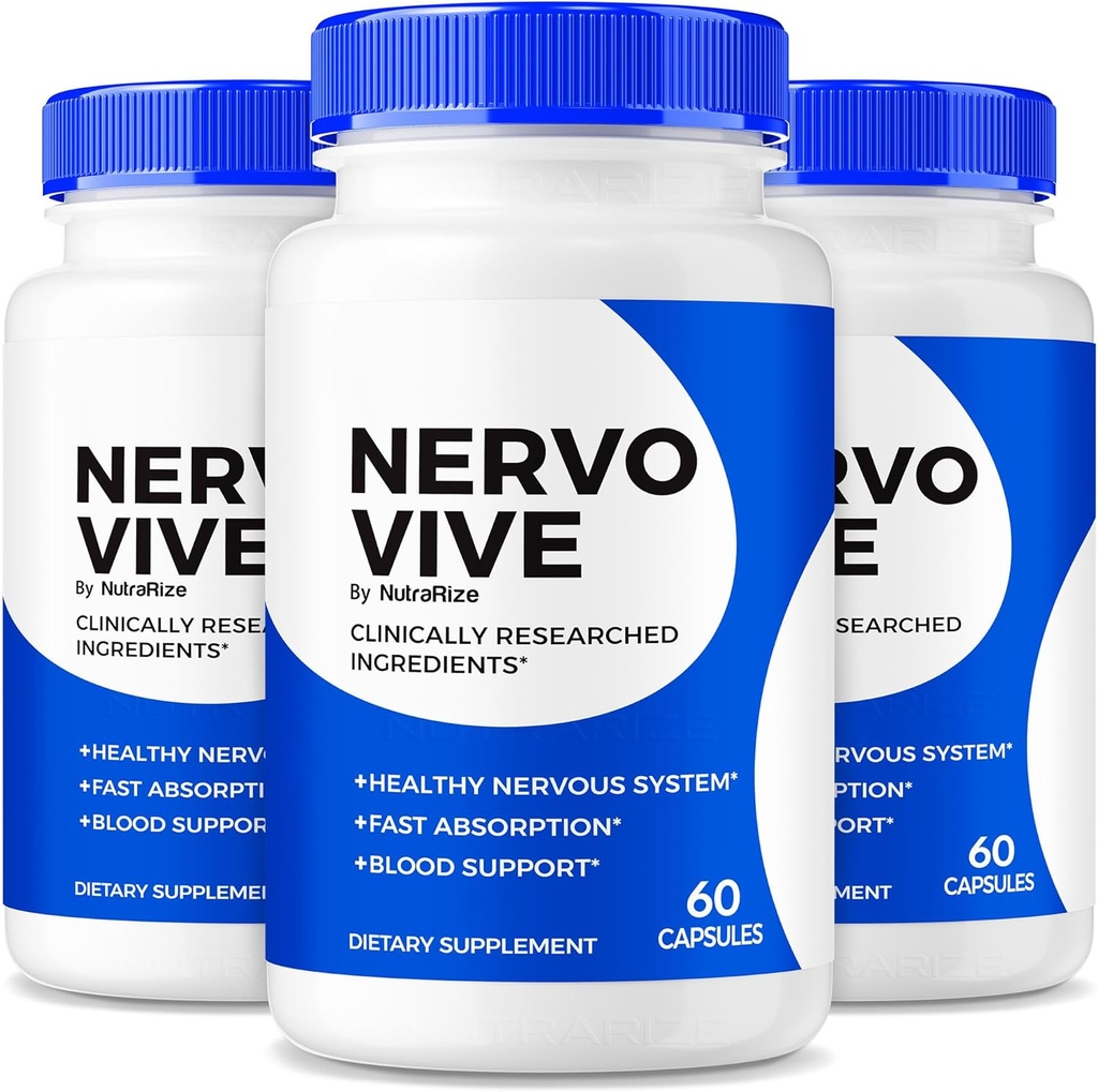 (3)NervoViveのパック–元のNervo Vive Nerveの健康サポート方式、慰め及び信号機能のための自然な原料との合計のNerveの心配 NervoVive24の容易に毎日丸薬(180のカプセル)