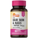 日傘・皮膚・爪のビタミン | 5000mcg | 60枚のコーティングカプレット | ビオチンとコラージュ付き | 非GMO&グルテンフリーサプリメント
