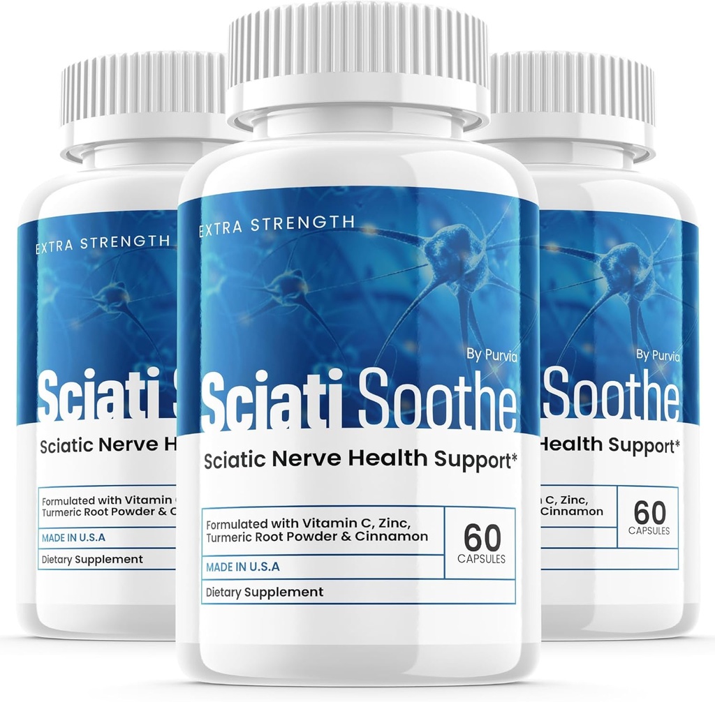 (3パック) Sciatisoothe Sciatica、Sciati Soothe Nerve Health、Sciatisootheのカプセルのビタミン、Sciatisootheの高度の全面的なウェルネス サポート最高の強さの方式米国(180のカプセル)
