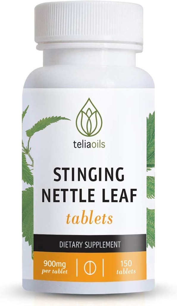 Teliaoilsのイラクサの葉のカプセル900mg – 季節的な救助のためのイラクサのエキスのタブレットをスティング, 免疫 & 呼吸サポート – 150 ビーガンカプセル