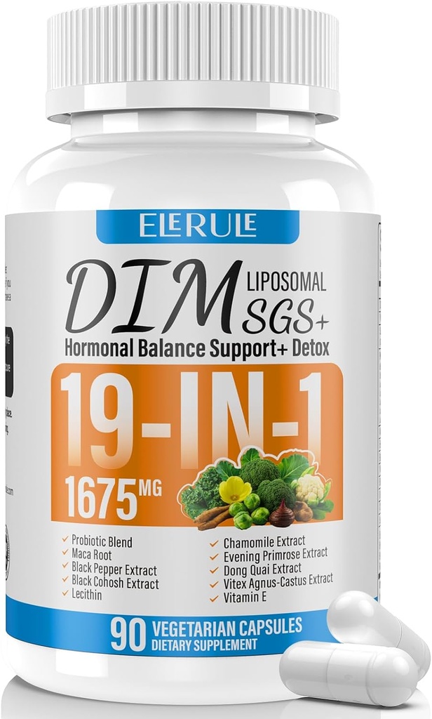 女性及び人のための DIM の補足のエストロゲンのバランス、1675 の mg のエストロゲンの補足のホルモンのアクネ サポート、Menopause サポート、酸化防止サポート、DIM SGS 90 の野菜のカプセル、44 日の供給075