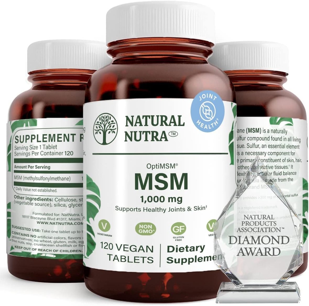 自然なNutra OptiMSM、SulfurとMSMの補足は、毛を薄くすることを防いで下さい、接合箇所の柔軟性および骨の健康、軟骨の健康、助けは流動バランス、1000のmgを、(120)ビーガン タブレット支えます