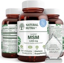 自然なNutra OptiMSM、SulfurとMSMの補足は、毛を薄くすることを防いで下さい、接合箇所の柔軟性および骨の健康、軟骨の健康、助けは流動バランス、1000のmgを、(120)ビーガン タブレット支えます