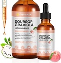 Graviola Soursopの葉のエキスの液体-Soursopのビターの液体、サポート 免疫、弛緩、レバーおよび睡眠、砂糖及びアルコールフリー、高吸収性の方式、白いピーチの味、2 Fl Oz