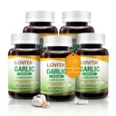 Lovita 無臭のニンニクのカプセル、5000mg の新しいニンニクの等価、1.25% アリシンのエキス、サポート ハート、血圧、コレステロール及び免疫システム、非GMO、グルテンフリー、300 ビーガンカプセル
