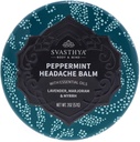 Svasthya Body & Mind Peppermint Headache Balm by Svasthya - Instant & Lasting Sinus, Migraine & Stress Headache Relief, Has Peppermint, Lavender, Marjoram, Myrrh - 100% Natural, Made in The USA, 2 oz