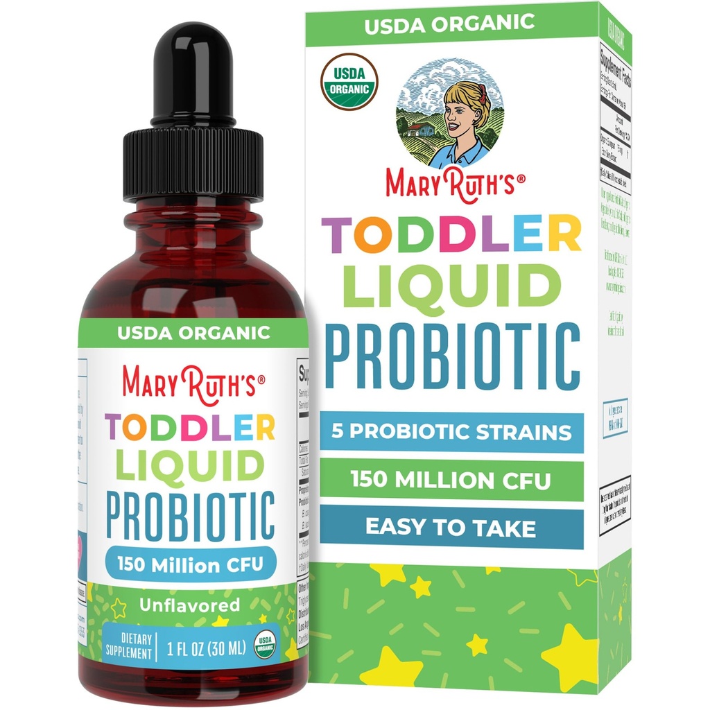 MaryRuth Organics Cocomelon Toddler Probiotic Liquid Drops | Kids Probiotics for Age 1-3 | 5 Probiotic Strains | 150 Billion CFU Per サービング | USDA オーガニック | 砂糖 無料 | 1 Fl Oz