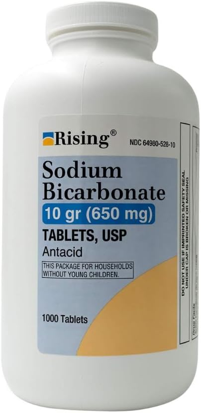 有利薬局 - 重炭酸ナトリウム650mg - 酸摂取、心燃剤、サワー胃胃の胃の胃の症状 - 1000 タブレット