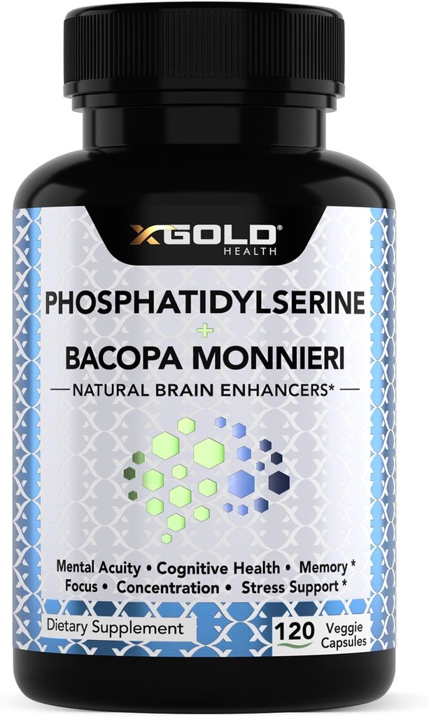 PhosphatidylSerine及びBacopa Monnieri 1の補足の800のmg 2 -高められた焦点および集中、記憶サポートおよび認知機能のための自然な頭脳の増強物/Nootropic - 120のベジタリアンのカプセル