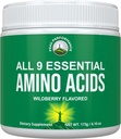 All 9 Essential Amino Acids Powder with 26 Clinical Studies. EAAs 32X Effective vs BCAA/BCAAS Branched Chain Aminos. Pre or Post Workout EAA Supplement. Perfect for Energy, Muscle Growth. Wildberry