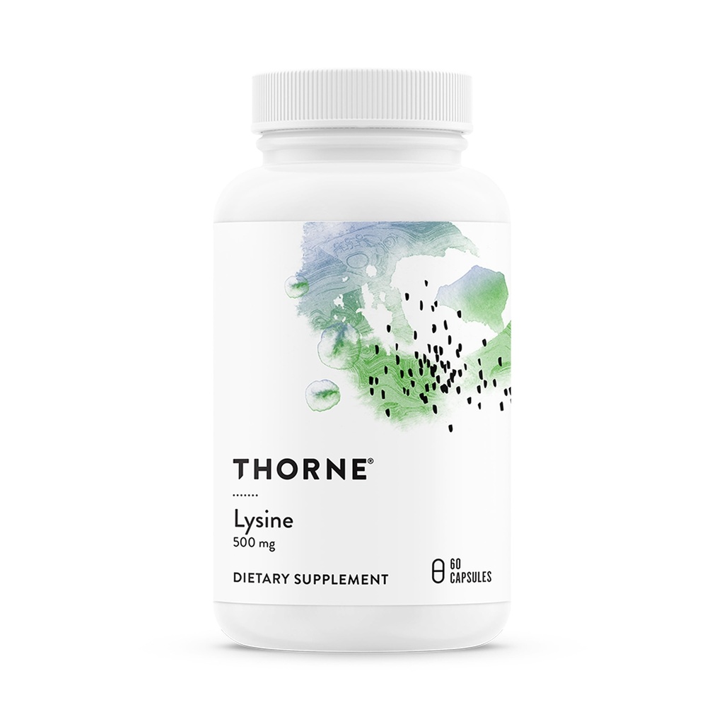 THORNE - ライシン - 皮膚の健康、エネルギー生産および免疫機能のためのエッセンシャルアミノ酸* - 500 mg - 60のサービング